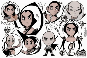 Katara From Cartoon Aang The Last Airbender Tattoo Idea Tattoosai