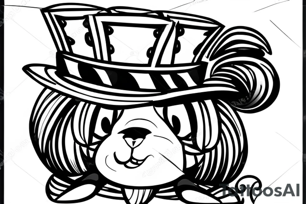 a funny bunny with a hat tattoo idea