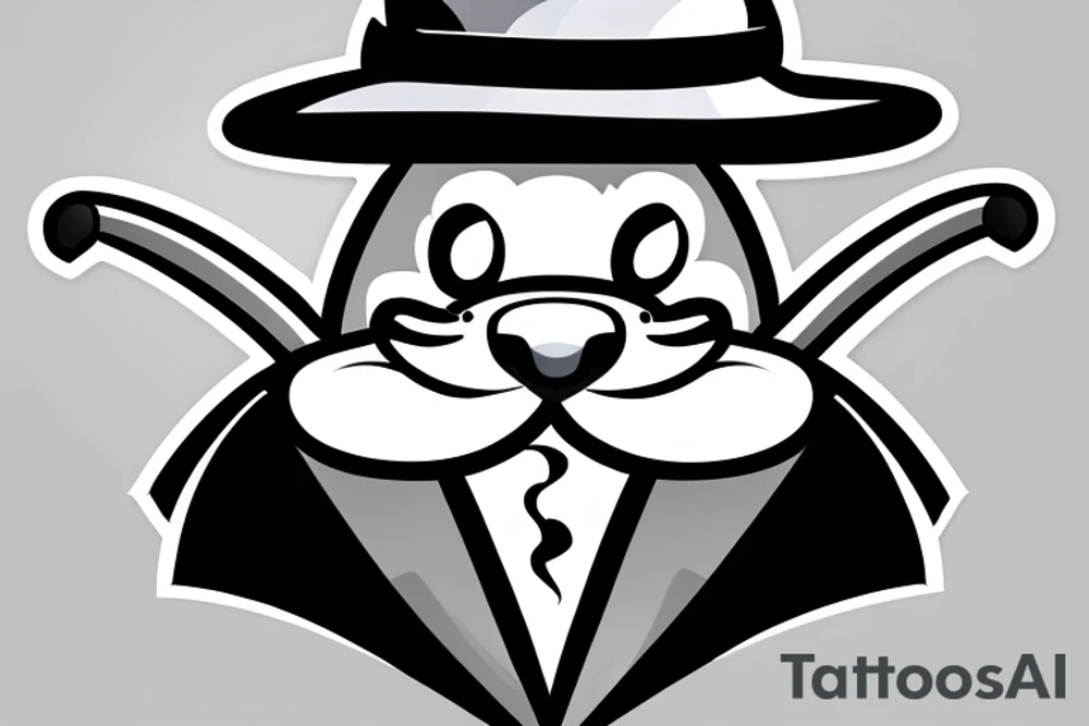 a funny bunny with a hat tattoo idea