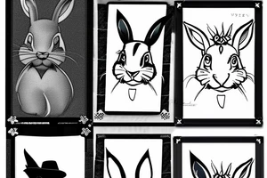 a funny bunny with a hat tattoo idea