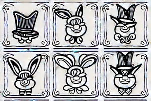 a funny bunny with a hat tattoo idea