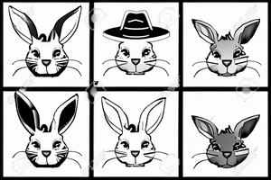 a funny bunny with a hat tattoo idea
