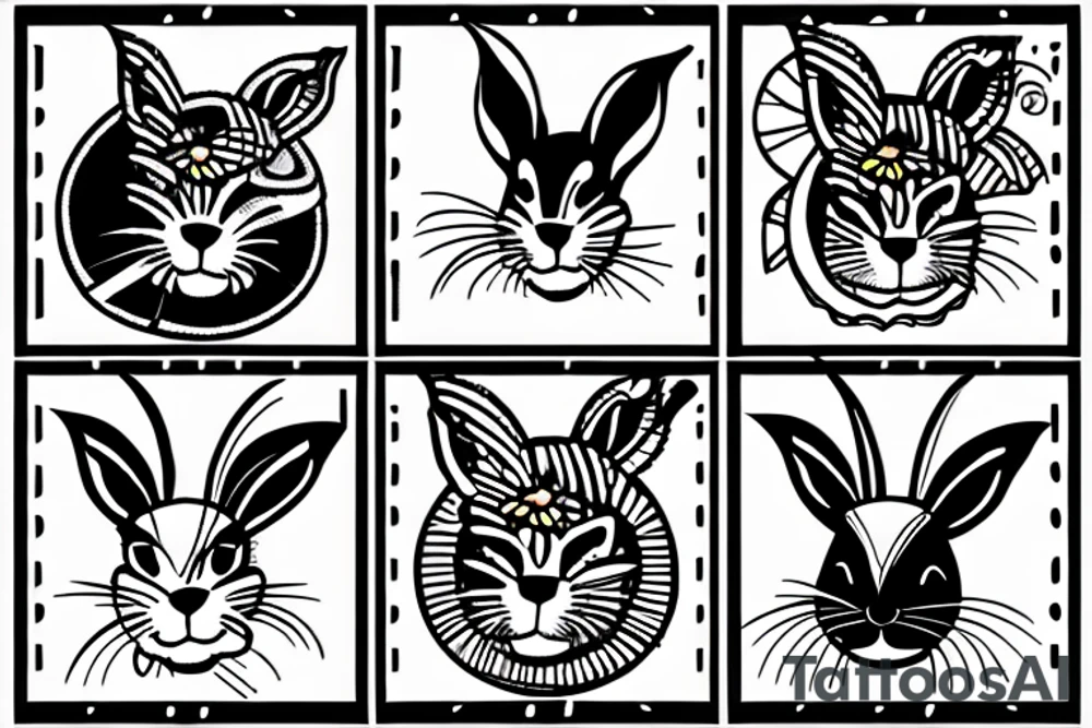 bunny with a hat tattoo idea