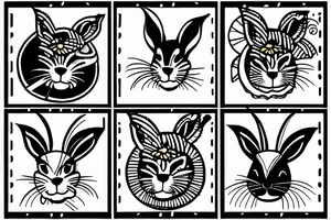 bunny with a hat tattoo idea