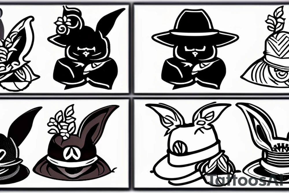 bunny with a hat tattoo idea