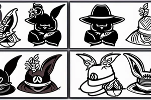 bunny with a hat tattoo idea