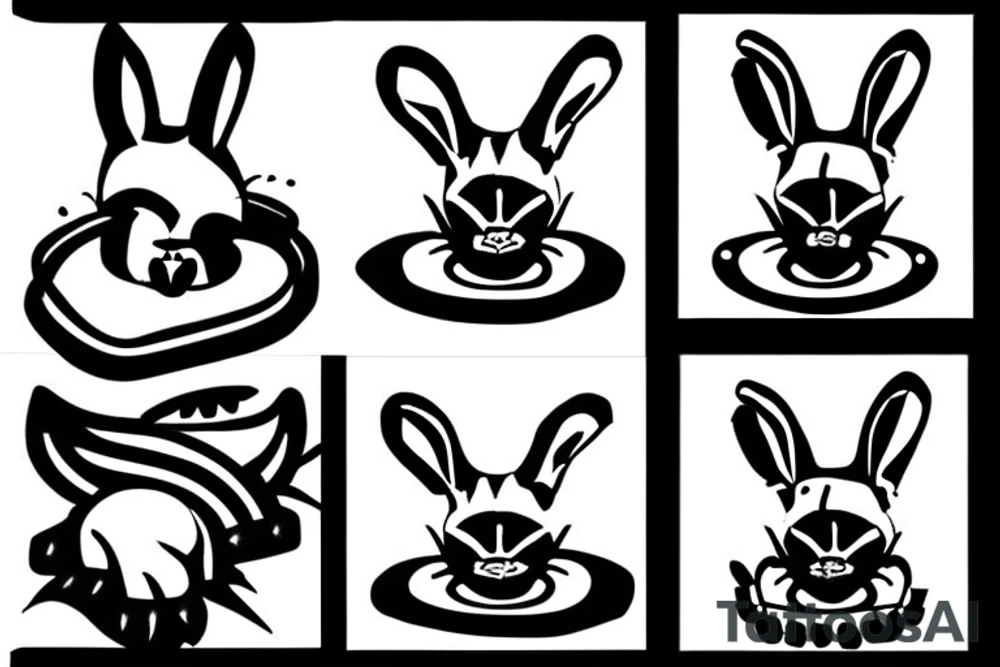 bunny with a hat tattoo idea