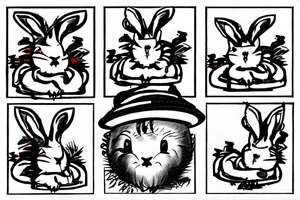 a funny bunny with a hat tattoo idea
