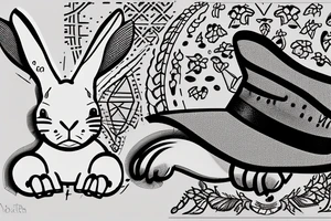 bunny with a hat tattoo idea