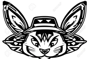 a funny bunny with a hat tattoo idea