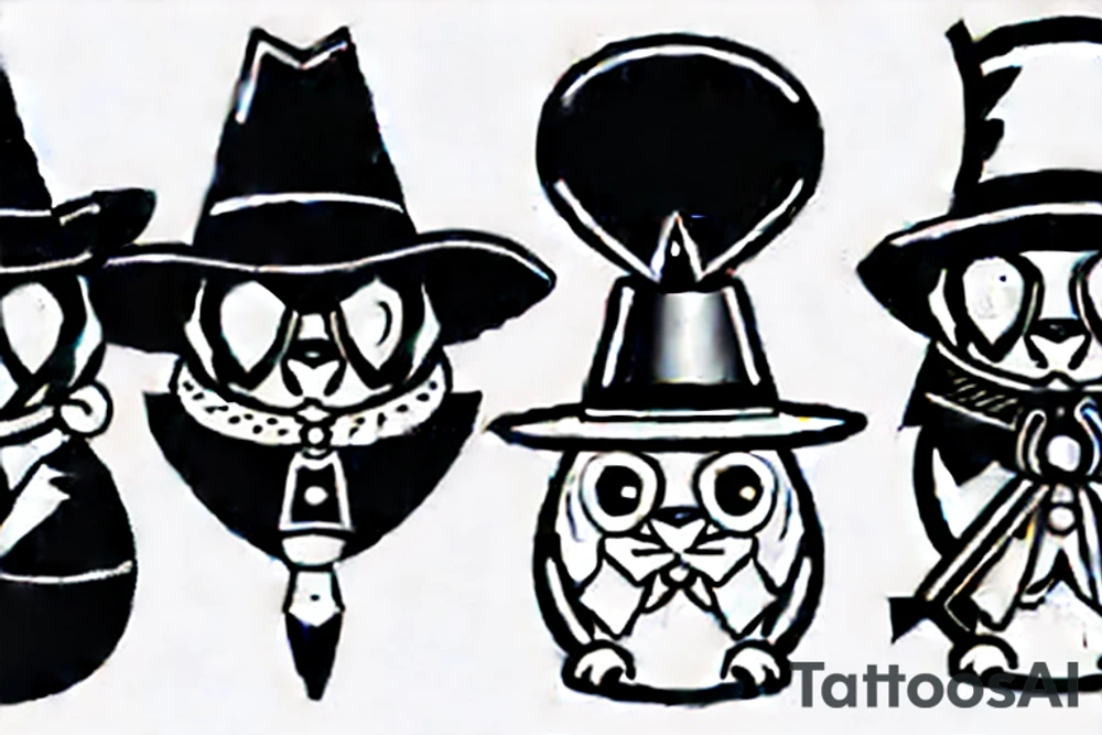 a funny bunny with a hat tattoo idea