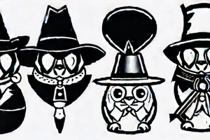 a funny bunny with a hat tattoo idea