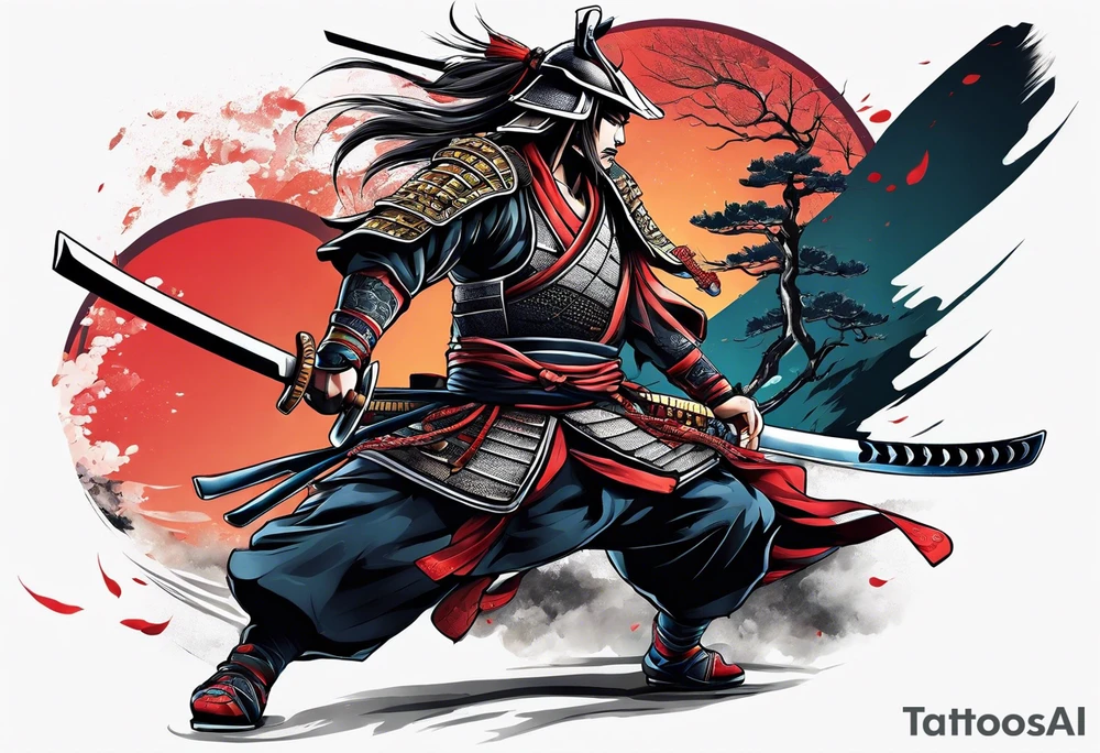 Samurai war themed tattoo idea