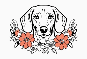 Grandmother memorial who loved weiner dogs and flowers tattoo idea