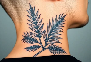 large woven palm leaves tattoo idea