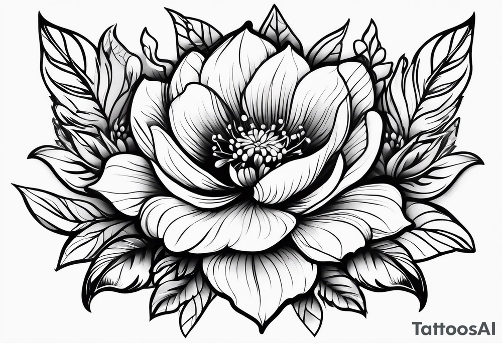 Black flowers tattoo idea
