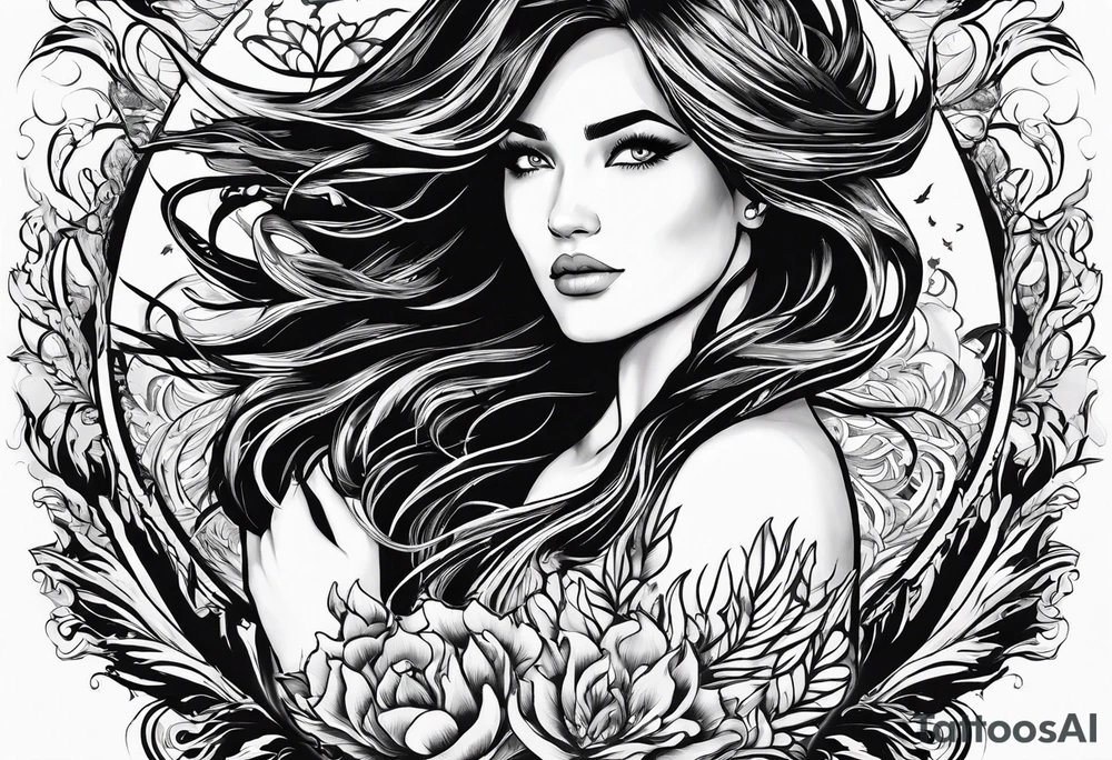 Like a phoenix rising from ashes, a woman who's has been through pain and now finding her strength tattoo idea