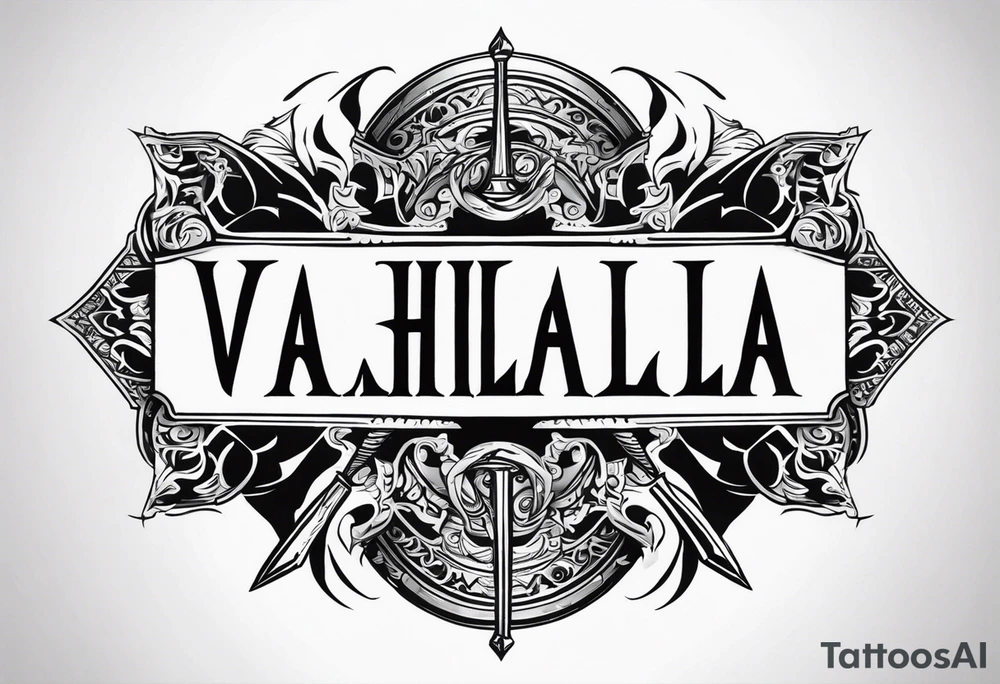 Valhalla sword tattoo idea
