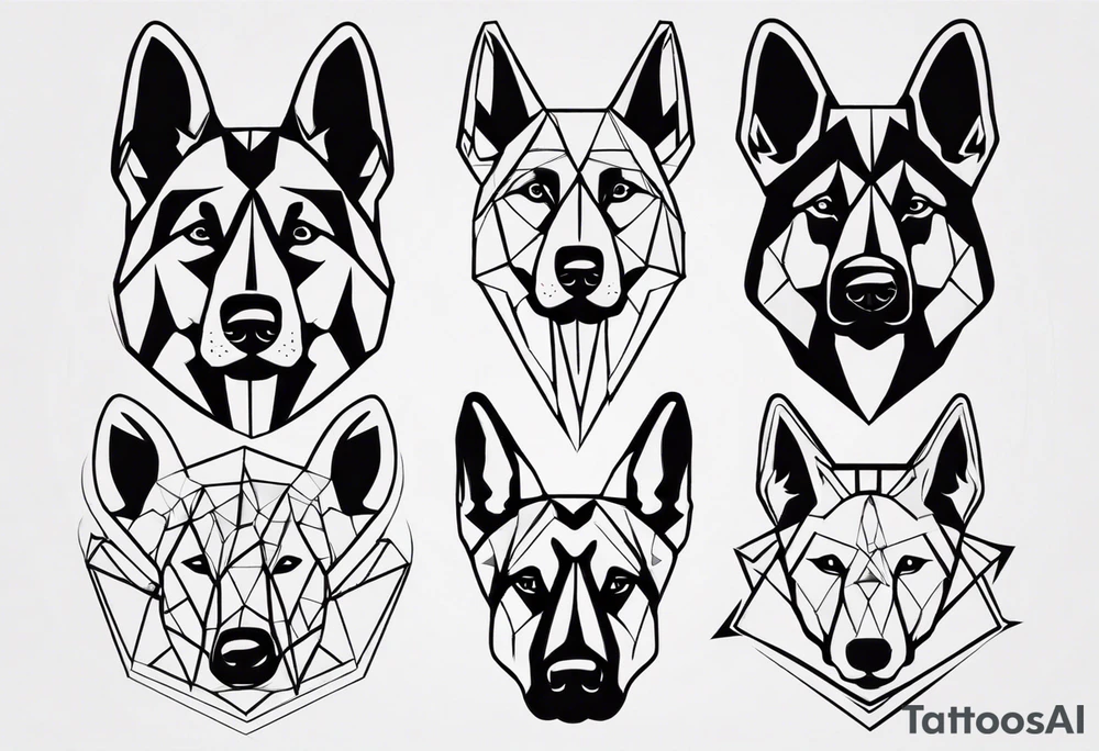 German shepherd face tattoo idea