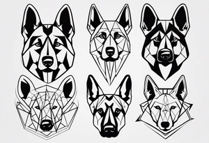 German shepherd face tattoo idea
