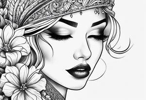 Feminine throat tattoo idea