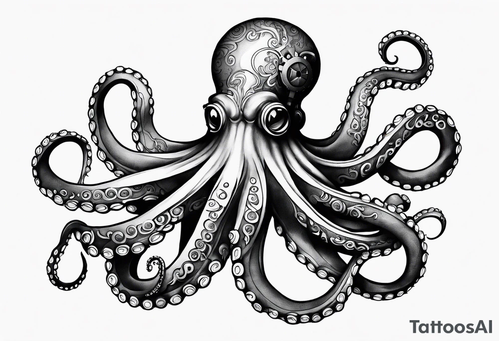 Octopus steampunk tattoo idea