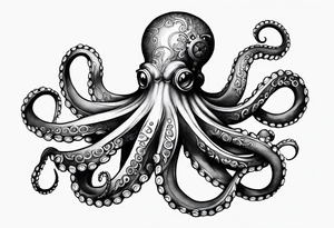 Octopus steampunk tattoo idea