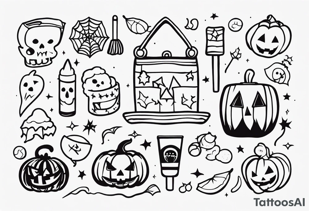 Trick-or-Treat Bag tattoo idea