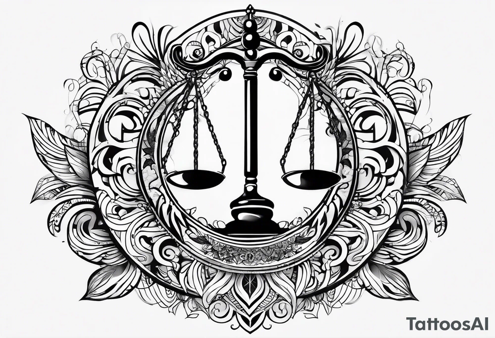 Clef de sol balance justice tattoo idea