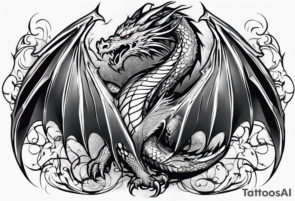 Dragon wings of various elements tattoo idea