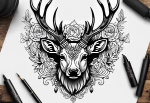 deer skull tattoo idea