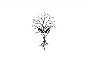 tree of life shaped as Alien head\face tattoo idea