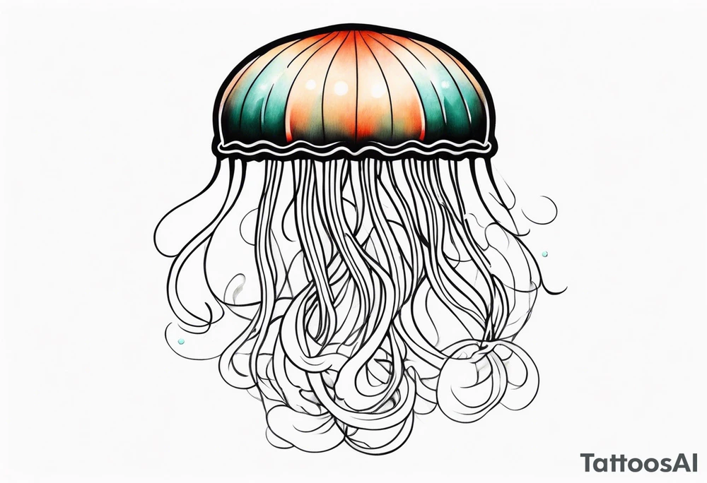 traditional style jellyfish tattoo idea