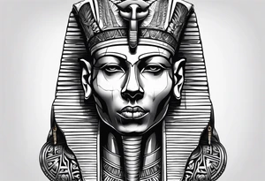 pharaoh skull realistic tattoo idea