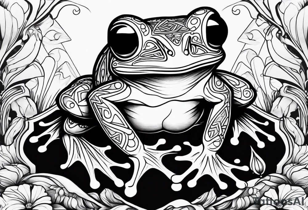 a psychedelic frog tattoo idea