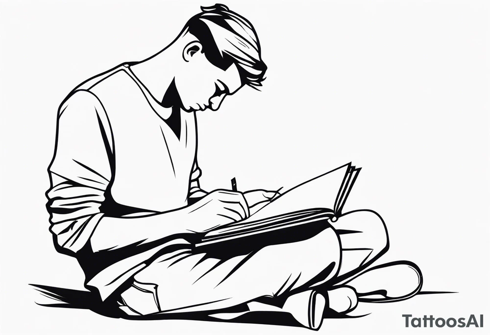 person reading tattoo idea