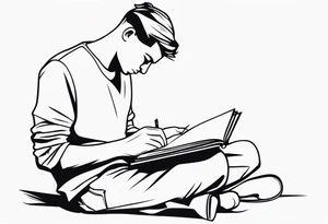 person reading tattoo idea