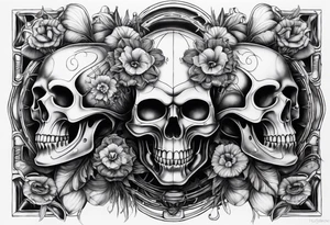 H.R. Giger mean skulls, water flow shapes, geometric shapes, flowers tattoo idea