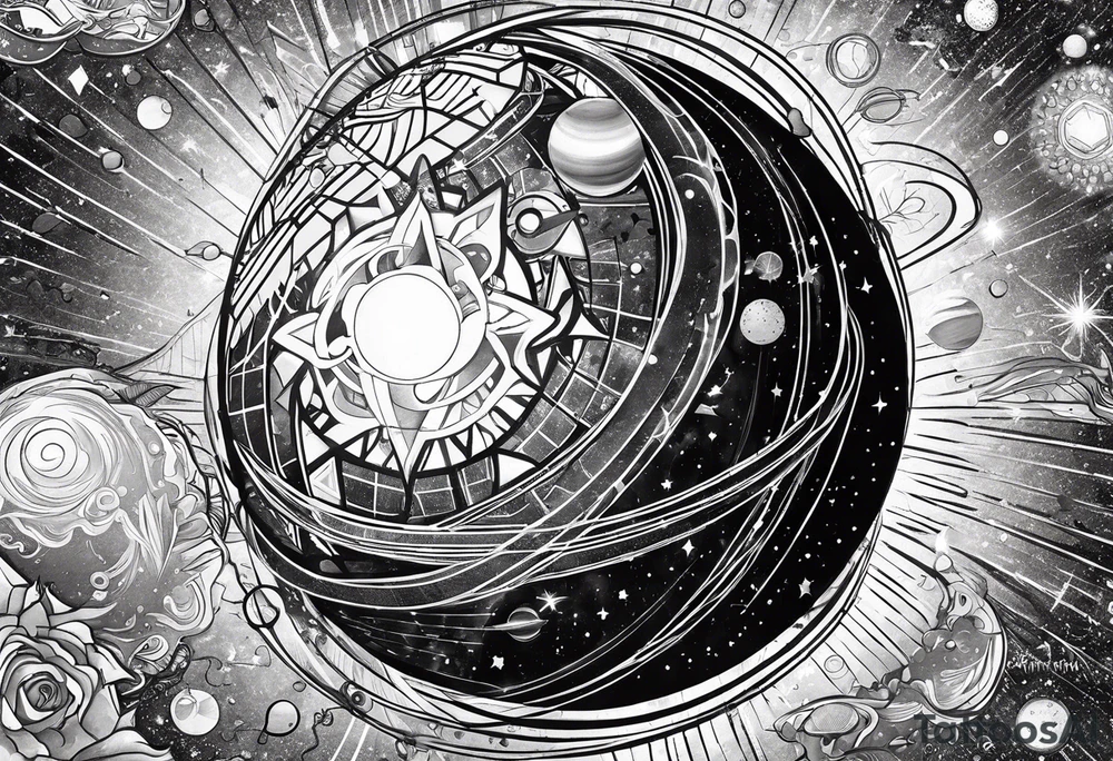 Man,solar, planet space tattoo idea