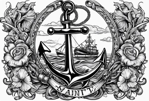Nurse caduceus and Coast Guard anchor blended tattoo idea
