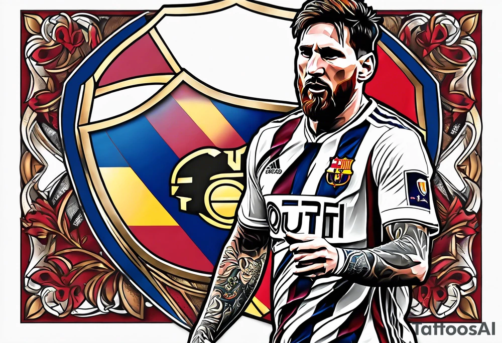 Barcelona leo messi futbol tattoo idea