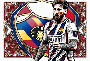 Barcelona leo messi futbol tattoo idea