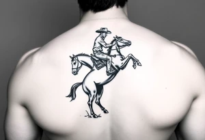Cowboy riding a bucking horse tattoo idea