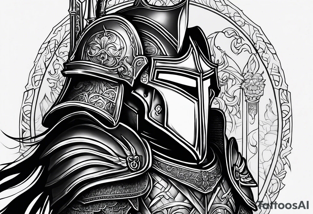 knight in heavy armor tattoo idea
