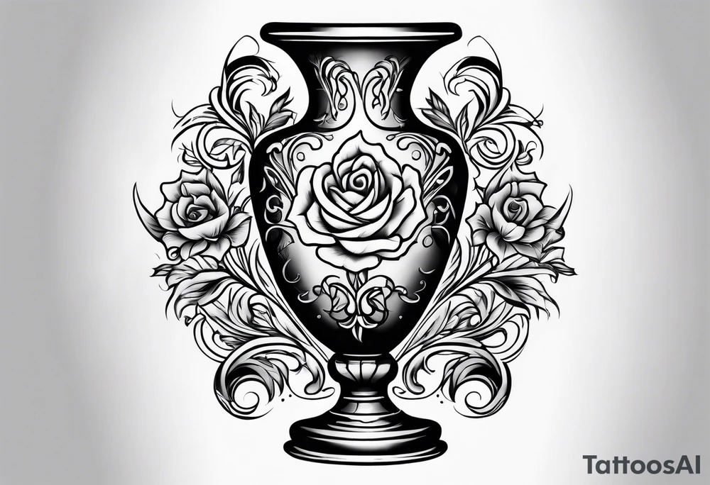 Traditional vase tattoo idea