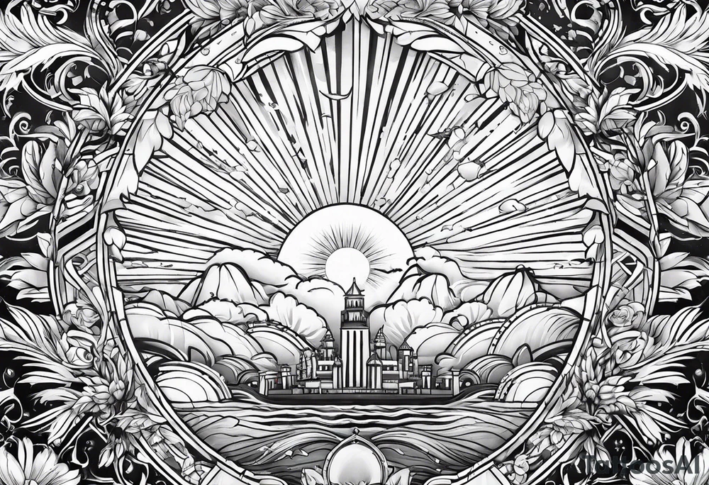 Light rays tattoo idea
