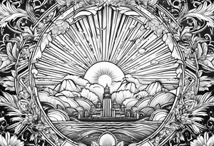 Light rays tattoo idea