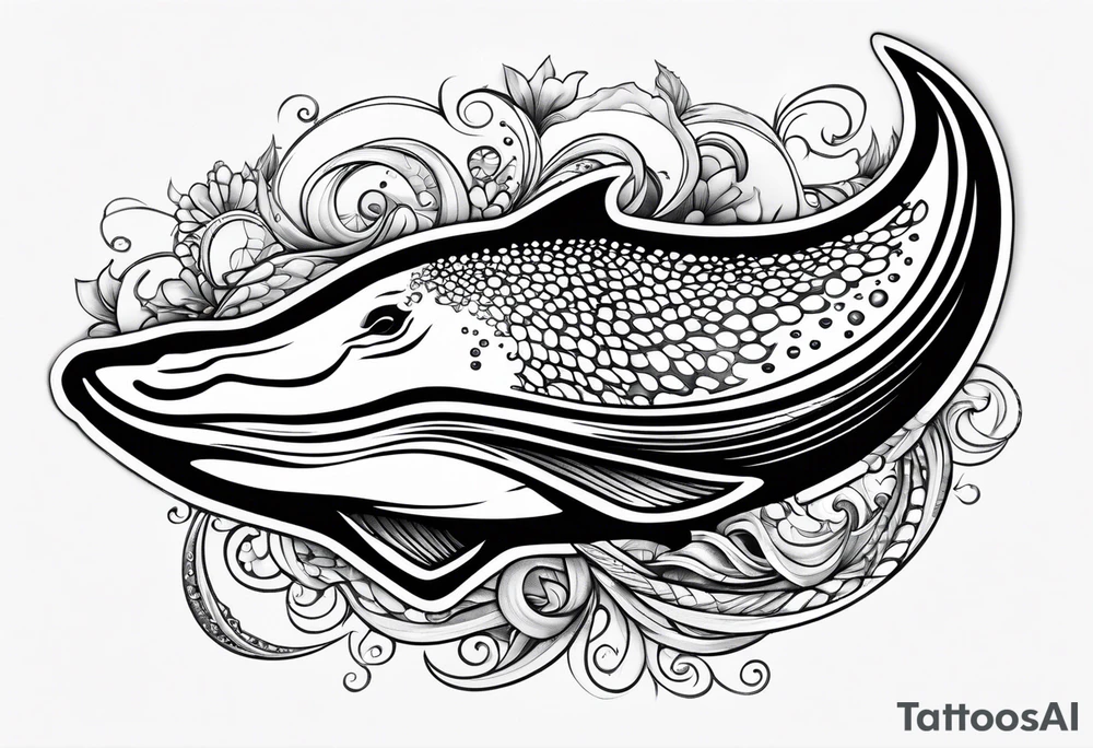 Smiling Sting ray tattoo idea