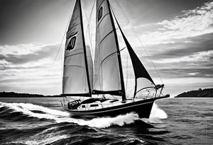 Cal 40 sailboat tattoo idea