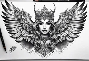Hallo with wings tattoo idea